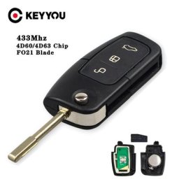 KEYYOU – clé à molette 433MHz pour voiture Ford Ford Fusion Focus Mondeo Fiesta Galaxy HU101