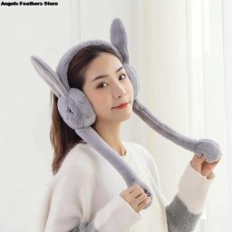 Cache-oreilles de lapin en peluche pour couple créatif mignon mobile étudiant personnalité
