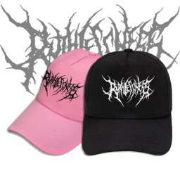 Casquette à visière brodée pour hommes et femmes style Hip Hop gothique en coton noir