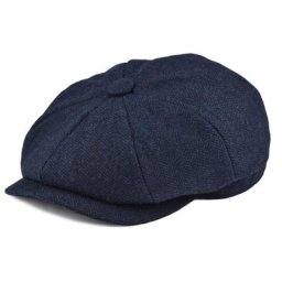 BOTVELA – casquette en Tweed de laine bleu marine à chevrons pour hommes et femmes chapeau de