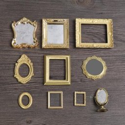 Mini Cadres Vintage en Plastique pour Maison de Beurre Échelle 1:12 Miroir Miniature Meubles de