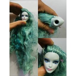Poupée Barbi avec cheveux pour fille jouet de collection tête de bébé maquillage cadeau 1/6