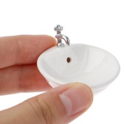 Lavabo l'inventaire en céramique pour maison de courses accessoire de simulation de modèle blanc