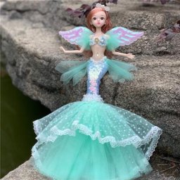 Poupée sirène de mariage avec 13 articulations articulées articulées vêtements avec yeux 3D
