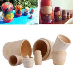 5 poupées de nidification russes matrioshka jouets en bois non peints à faire soi-même embryon
