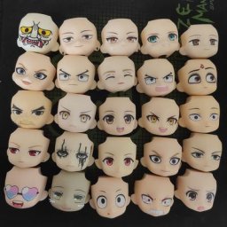 GSC-Accessoires de visage de poupée Clay Man Face
