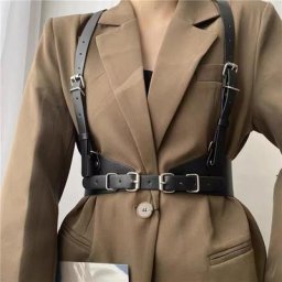 Ceinture en cuir PU SFP pour femme bondage corporel sexy punk gothique porte-jarretelles