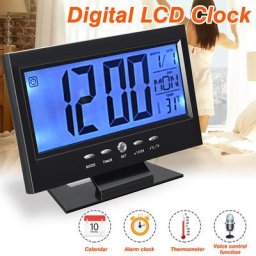 Réveil à commande vocale créative horloge calendrier perpétuel hygromètre thermomètre météo