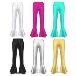 Pantalon astronomique pour filles leggings métalliques brillants coupe botte performance mardi