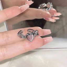 Bague en forme de cœur anneau ouvert irrégulier bijoux de fête pierre naturelle Simple ajustable