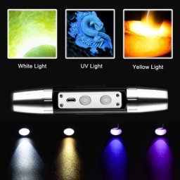 Lampe de poche Rechargeable USB en Jade lanterne UV 365/395nm 4 fichiers torche UV LED 3w