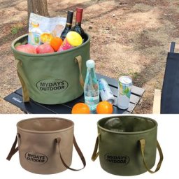 Sac seau pliable avec poignée en PVC Clip en maille conteneur d'eau avec poignée Camping pêche