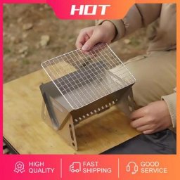 Réchaud de Camping en acier inoxydable Portable et pliable Barbecue fourneau à bois four de