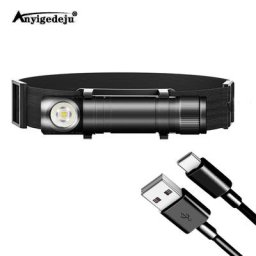 Lampe frontale USB de Type C à lumière LED U2 idéale pour la nuit avec indicateur de puissance et