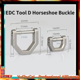 Mini serrure polyvalente en forme de D boucles en titane porte-clés de voiture outil EDC