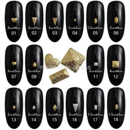 Lot de 500 pièces de triangles rectangulaires dorés argentés carrés étoiles cœurs ovales