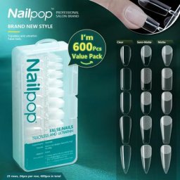 Nailpop-Faux ongles à couverture complète capsules en acrylique matériel professionnel imbiber