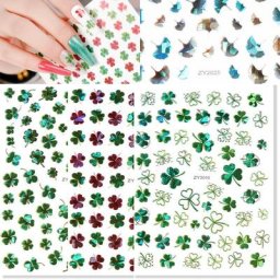 Autocollants pour les ongles motif quatre scalps stickers auto-adhésifs design de charme art de