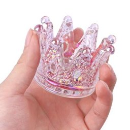 Récipient en verre pour poudre à ongles en cristal liquide tasse à ongles en verre couronne