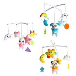 Hochet Mobile pour berceau de bébé boîte à musique rotative cloche à remonter jouet de décoration