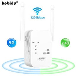 Répéteur WiFi sans fil 1200Mbps 5 mesurz longue portée amplificateur de signal 2.4G
