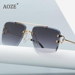 Lunettes de soleil RiSALE à pointes sans monture pour femmes et hommes lunettes de soleil vintage