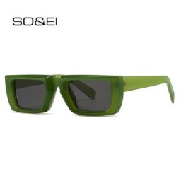 Buc& EI-Petites lunettes de soleil rectangulaires pour hommes et femmes rétro MSI document