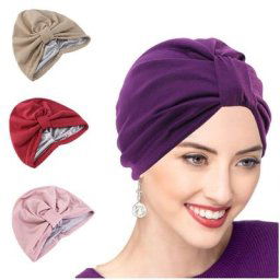 Chapeau musulman en coton doux pour femmes hijab casquette contre chimio et cancer perte de
