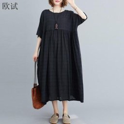 Robe d'été en coton à carreaux pour femmes grande taille décontractée vintage 4XL 5XL 6XL