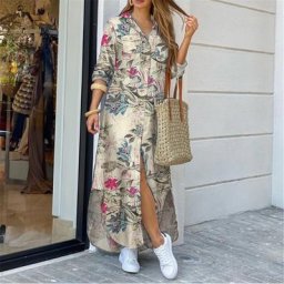 Robe de soirée à lacets imprimé Floral fente haute Sexy décolleté en V sans manches laçage