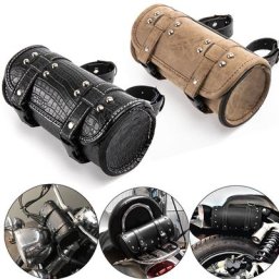 Sacoches de moto en cuir PU fourche avant sac à outils arrière bagages pour Harley Chopper