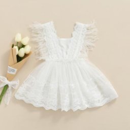Robe pour filles 1-3 T jupe de princesse en maille couleur unie avec nœud à la taille décoration