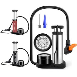 Mini pompe à pied de vélo Portable avec manomètre accessoires adaptés aux valves Presta & Schrader