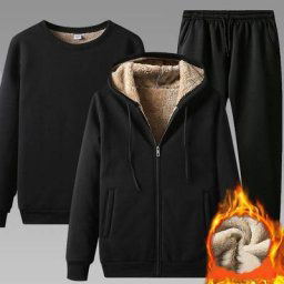 Combinaison de sport 2 pièces pour homme ensemble chaud sweats à capuche thermiques survêtement