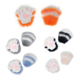 COSPLA – gants de bande dessinée demi-doigt pour carnaval Costume de fête en fourrure fait à la