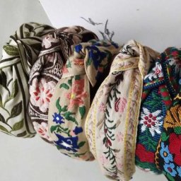 Bandes de sauna à fleurs brodées pour femmes bande de sauna coréenne accessoires pour cheveux de
