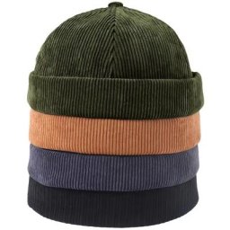 Bonnets décontractés en velours côtelé pour hommes et femmes casquettes pour filles bonnet plus