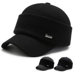 Casquette de baseball en laine à oreillettes pour hommes chapeau de golf chaud casquette Snapback