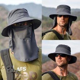 Casquette de protection UV à séchage rapide pour homme couvre-visage en plein air pêche cyclisme