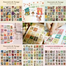 Autocollants de timbres vintage en papier étiquette de décoration rétro scrapbooking bricolage