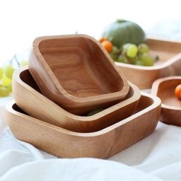 Couverts à Dessert en bois plats carrés en bois ustensiles de cuisine vaisselle de table