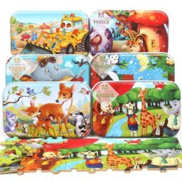 Puzzle en bois pour enfants jouets en bois cadeau de Noël pour bébé boîte de puzzle animal de