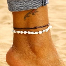 Bracelets de cheville en cuir pour femmes ensemble de 2 pièces bijoux de pied plage été pieds