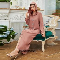 Abaya – Robe Hijab pour femmes rose musulmane dubaï turc Islam arabe Caftan Djellaba robes