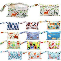 Petit sac à couches imperméable imprimé dessin animé sac à main à fermeture éclair sac de