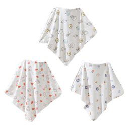 Serviette ronde pour bébé couverture d'emmaillotage en coton sac de couchage respirant poussette