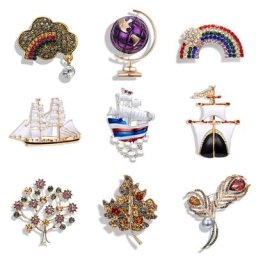 Broche de Voilier Vintage Nuage Arc-en-Ciel Accessoires de Vêtements Printemps et Automne