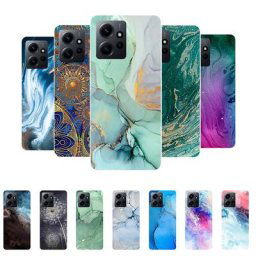 Pour Coque Xiaomi Redmi Note 12 4G etui en Silicone Souple Coque arrière en marbre housses de