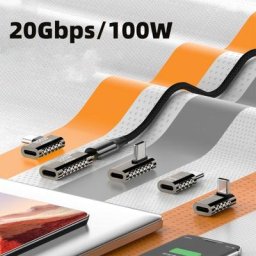 Adaptateur d'alimentation pour chargeur d'ordinateur portable 53cc 100W 20Gbps connecteur Type C