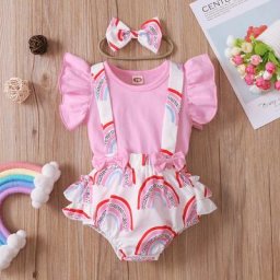 Tenue pour nouveau-né pour petite fille short à bretelles couleur menthe